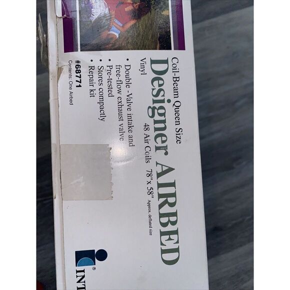 Vintage Intex Comfort Rest DESIGNER Air Bed 78”x 58” Mattress CREAM Flower RARE - Picture 7 of 12